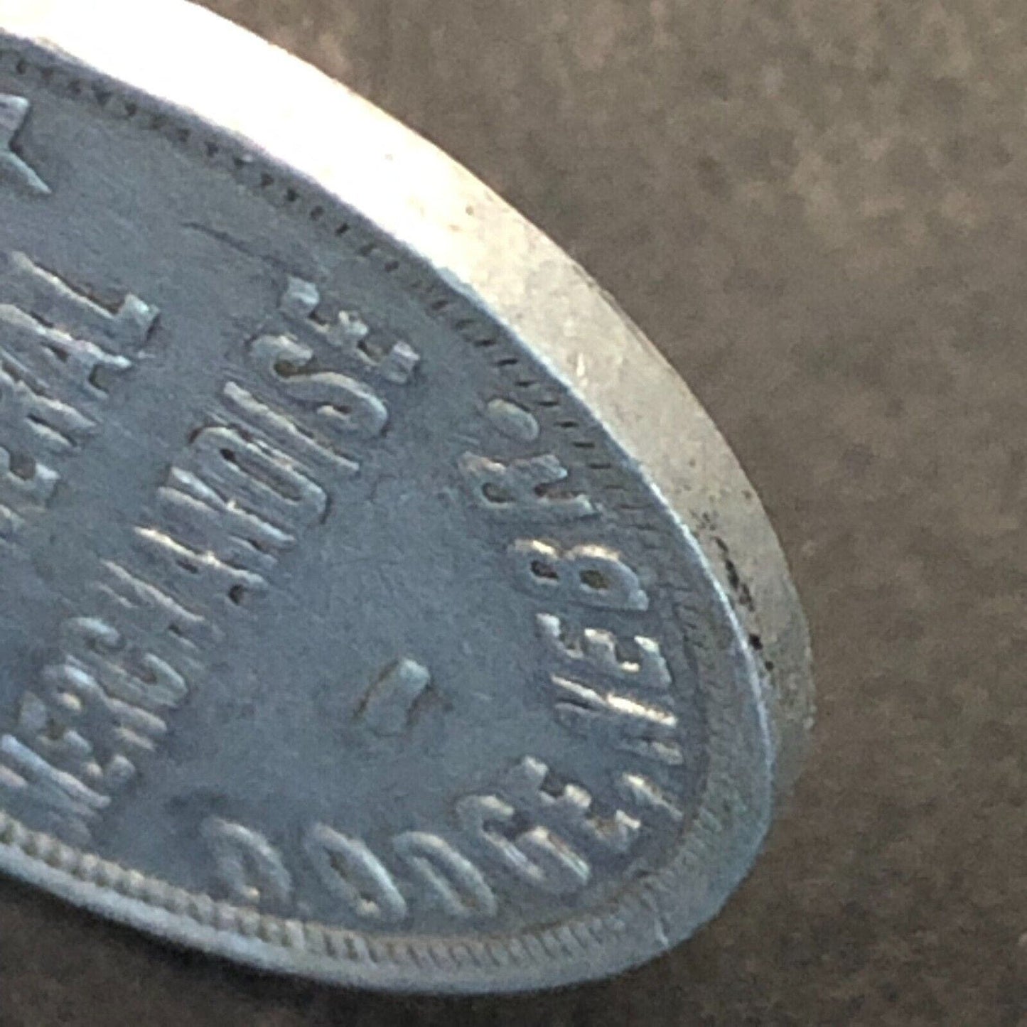 Dodge, NE Chas. Hrabak Gen. Mdse. G/F 50¢ Alum. Trade Token c1900-1917 24mm