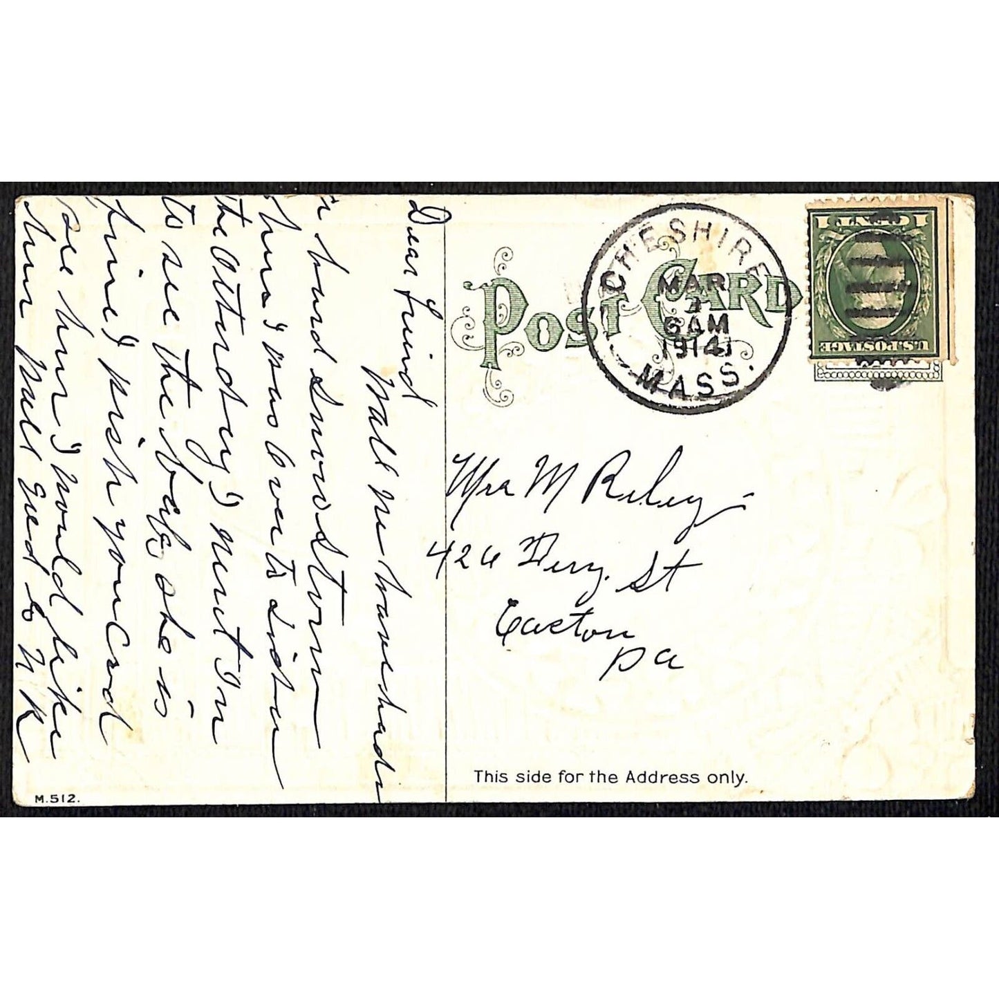 St. Patrick's Day Postcard "Erin GO Bragh" Blarney Castle Embossed PM 1914