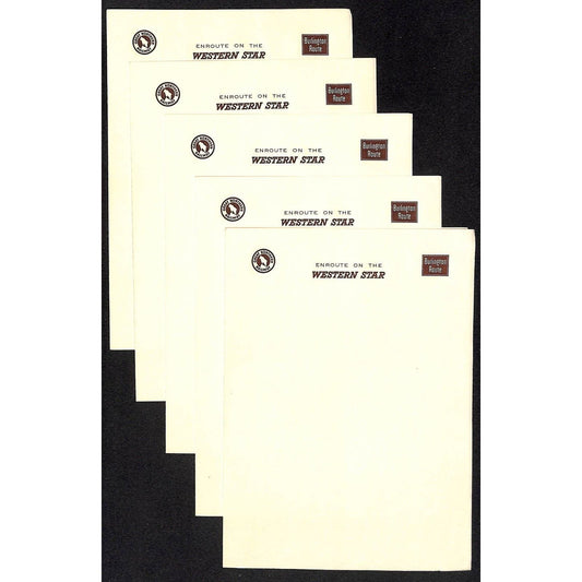 Great Northern Railway Western Star - 5 Stationary Sheets VGC