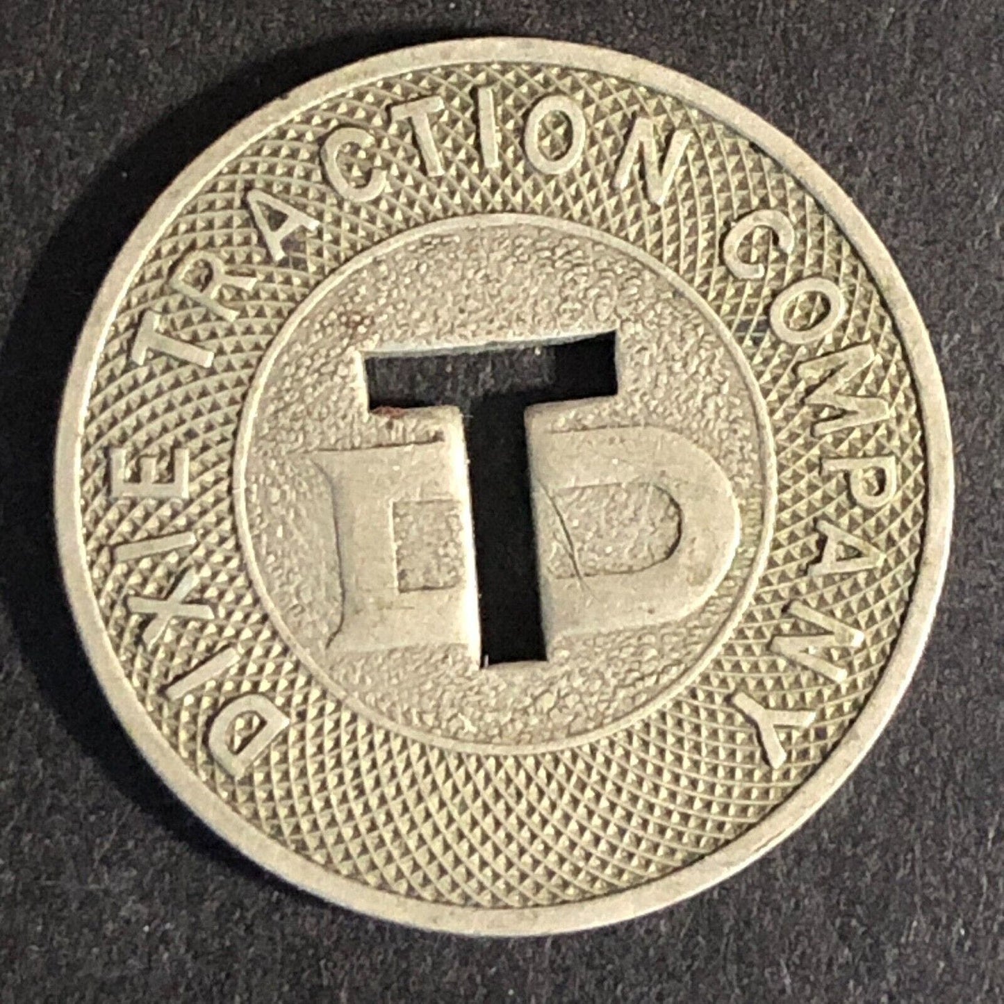 Dixie Traction Company (Erlanger, KY) WM G/F One Fare Transit Token c1946 23mm