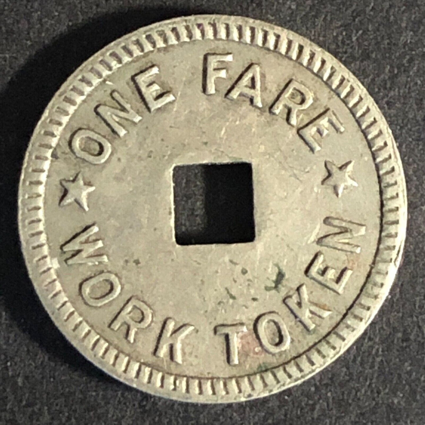 L. & C. C. M. T. Co (Beaver Meadows PA) WM "One Fare Work Token" Scarce 18mm