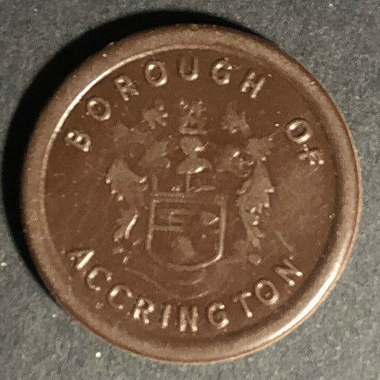 Accrington Transport England Plastic Token Dark Brown 3D 22mm c50's-60's