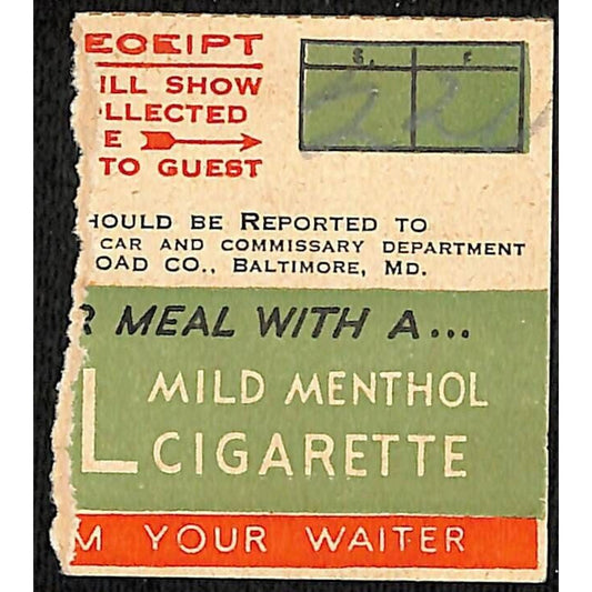 Kool Mild Menthol Ad / Likely Baltimore Railroad Related c1934-50's