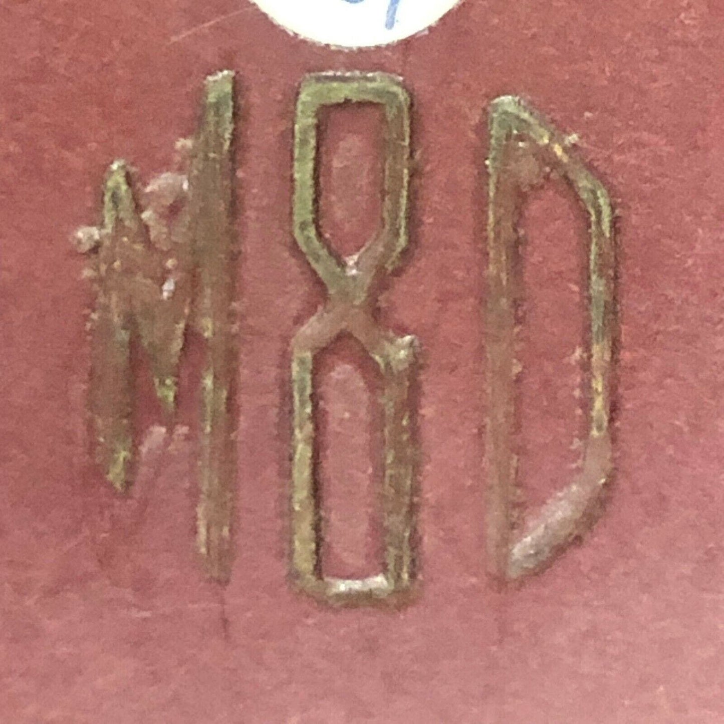 Vintage Red Clay Poker 25c Chip "MD" ? Monogram - Eisenstadt Collection