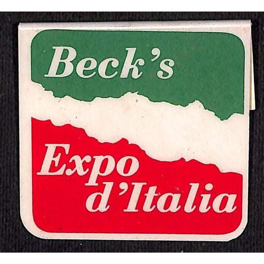 Beck's Expo d' Italia Plastic Pinback Button c1970's-80's