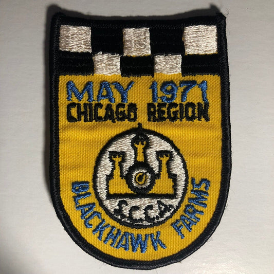 Blackhawk Farms S.C.C.A. Chicago Region May 1971 Vintage Embr. Patch - Scarce