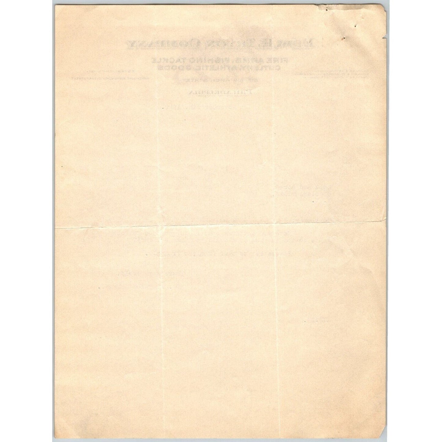 Edw. K. Tryon Company Philadelphia 1929 Fire Arms Fishing Tackle Letterhead