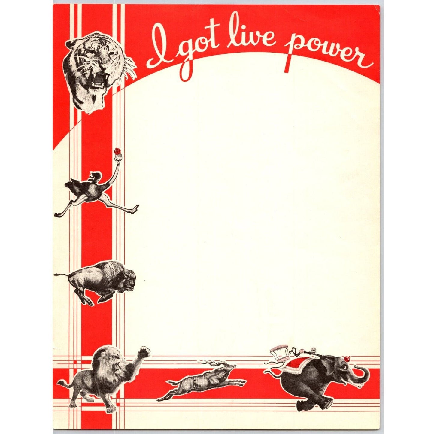 "I Got Live Power" (Zach Terrell Chicago World's Fair 1934*) Circus Letterhead