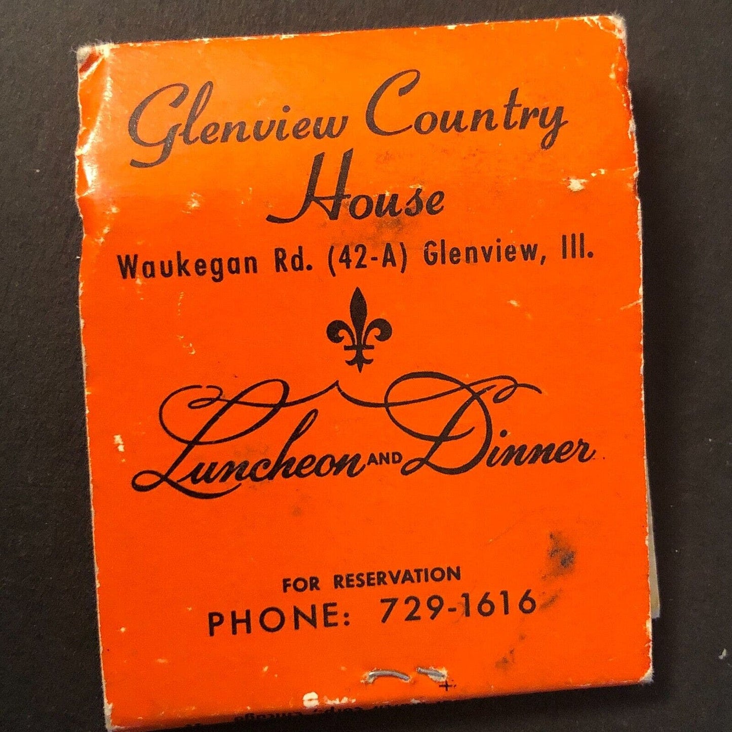 Glenview Country House Vintage Full Matchbook c1960's