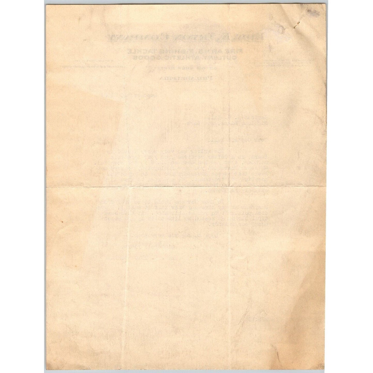 Edw. K. Tryon Company Philadelphia Fire Arms Fishing Tackle - 1929 Letterhead