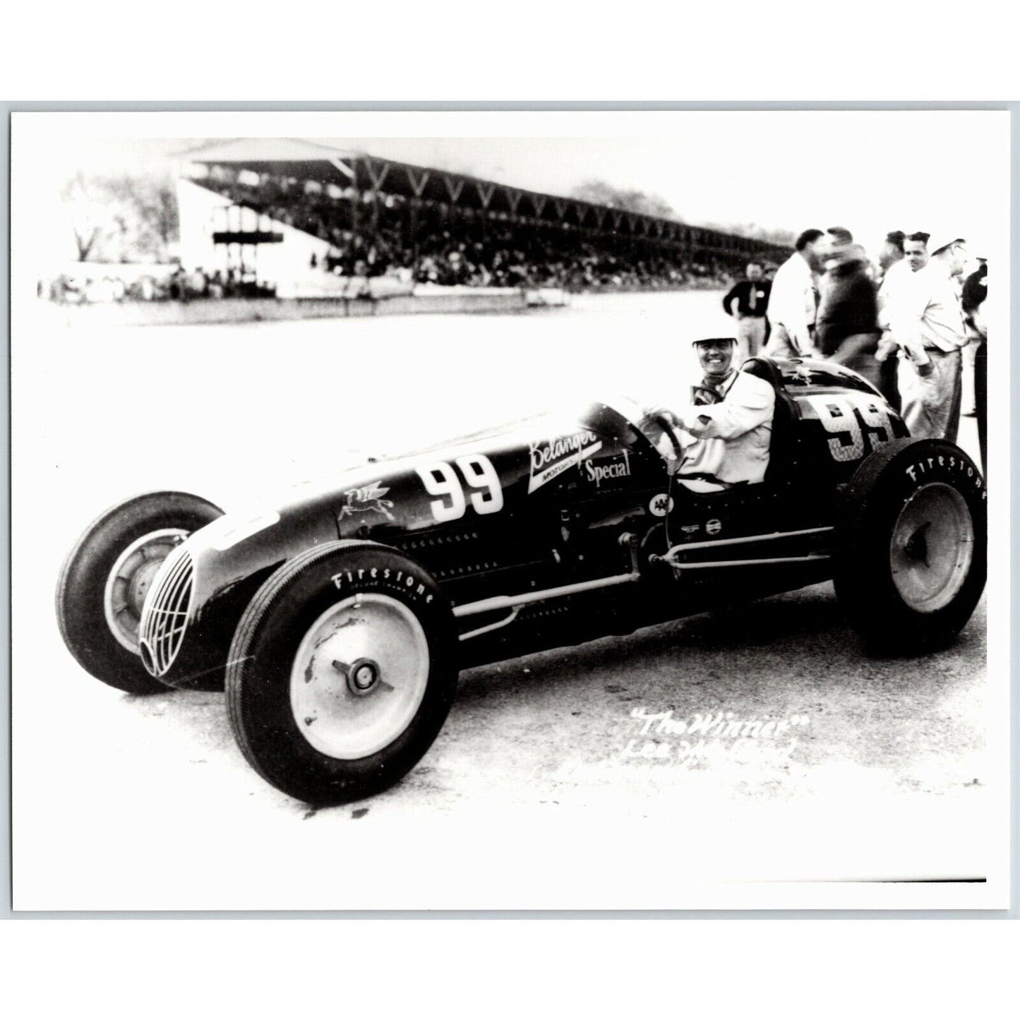 Lee Wallard Indy 500 Winner 1951 - 8 x 10 Glossy B&W Photograph VGC