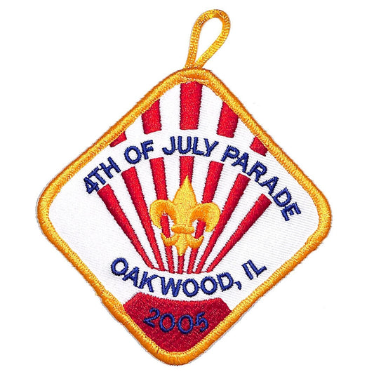 BSA Patch 4th of July Parade Oakwood, IL 2005 w/ Radiant Lines Scarce VGC