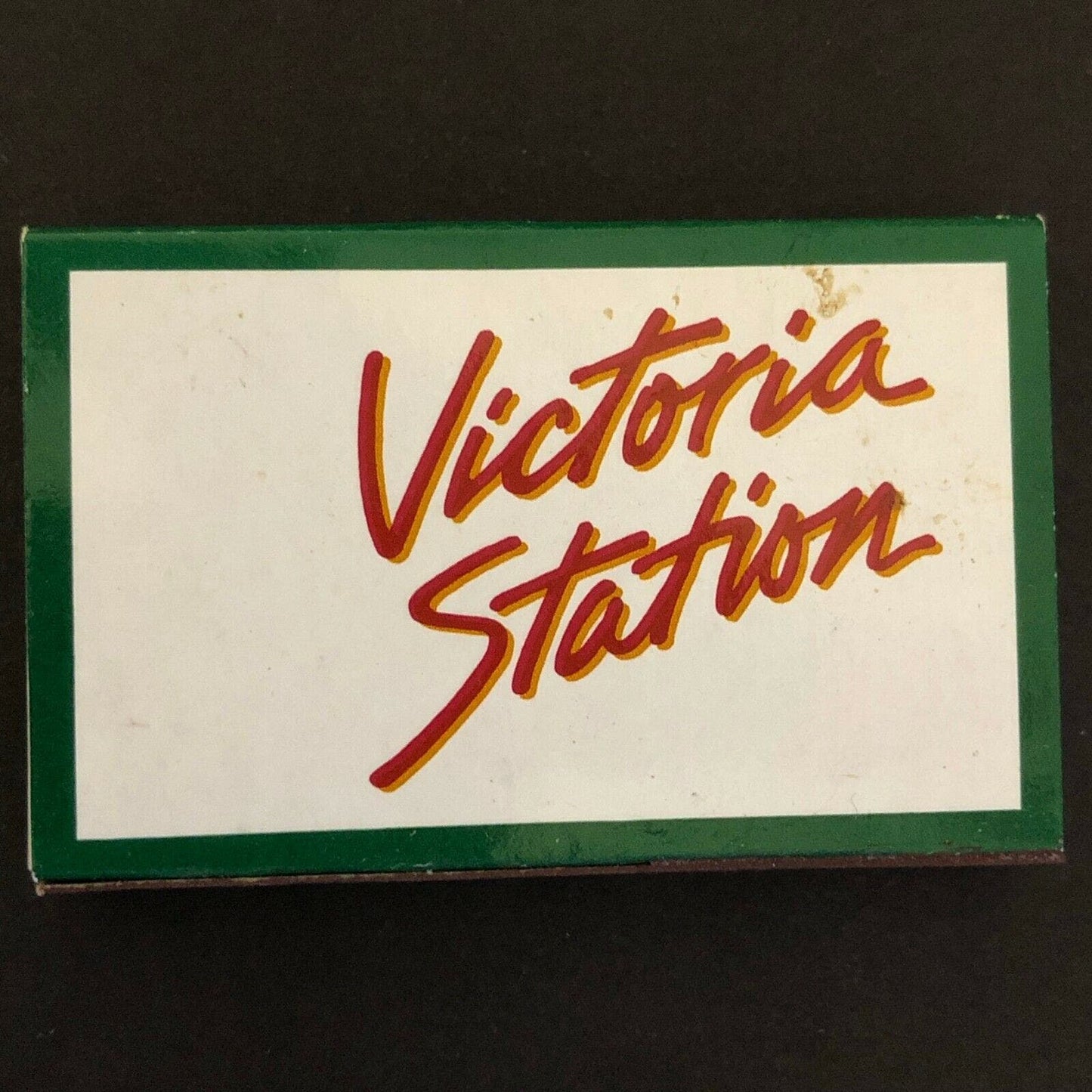c1970's-80's Wooden Matchbox Matchbook - Victoria Station Restaurant