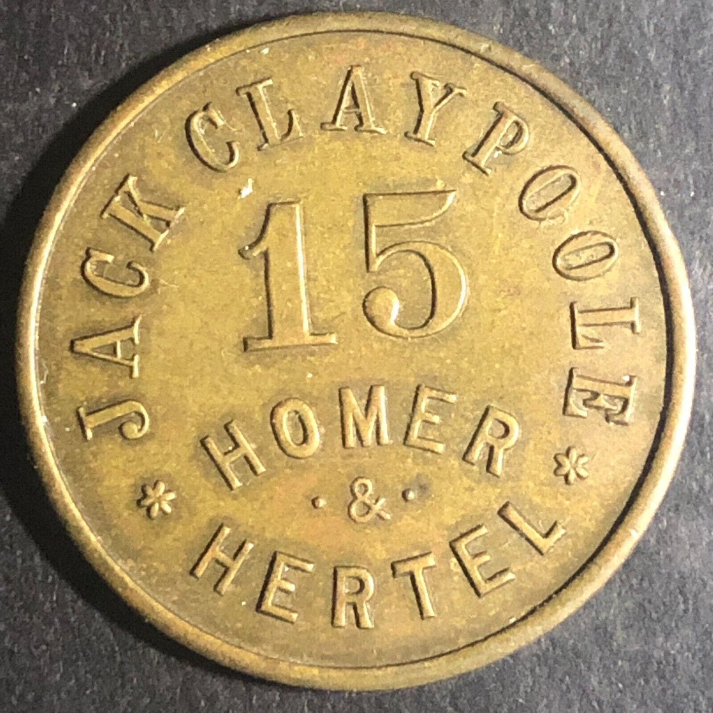 Jack Claypoole 15 Homer & Hertel (Buffalo, NY) Brass 26.6mm Scarce