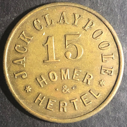 Jack Claypoole 15 Homer & Hertel (Buffalo, NY) Brass 26.6mm Scarce