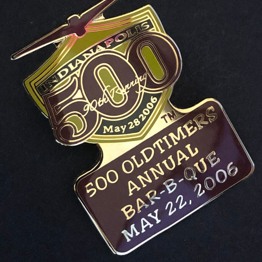 2006 Indy 500 Oldtimers Old Timers Annual BBQ Lapel Hat Pin IMS NOS Scarce