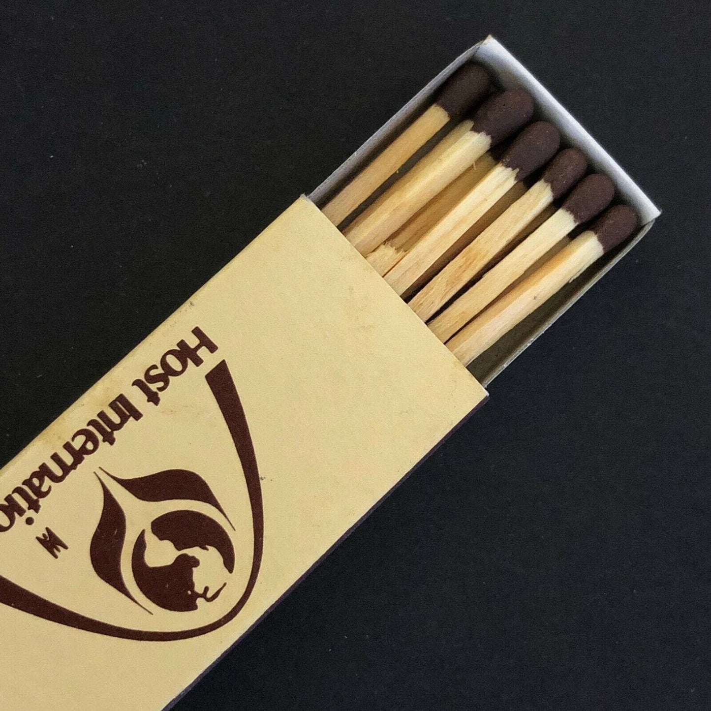c1960's-70's Wooden Matchbox Matchbook - Host International