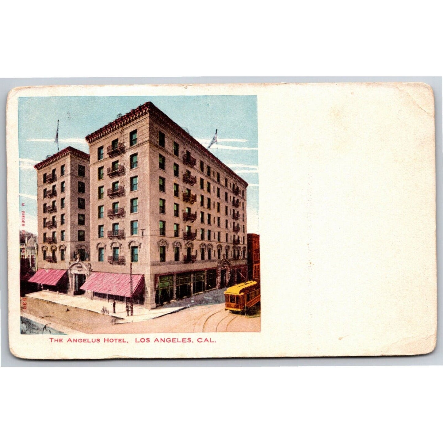 The Angelus Hotel Los Angeles Postcard c1907 Unposted
