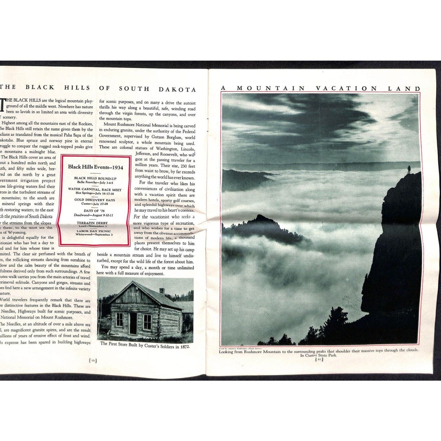 1932 "Black Hills of South Dakota" Large Pictorial Tourist Magazine 30pp Scarce