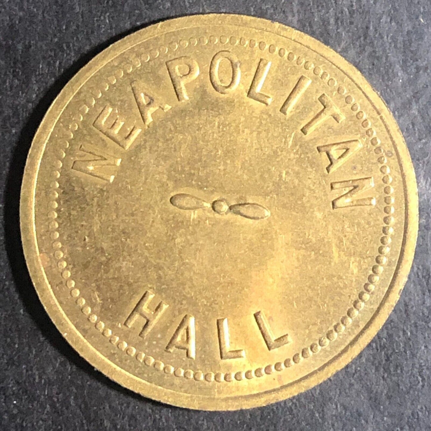 Neapolitan Hall Token (Trenton, NJ ) G/F 10¢ in Trade 26mm