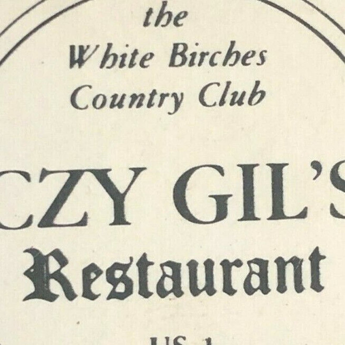 Vintage 1980's Full Matchbook - CZY Gil's Restaurant - Hancock, ME