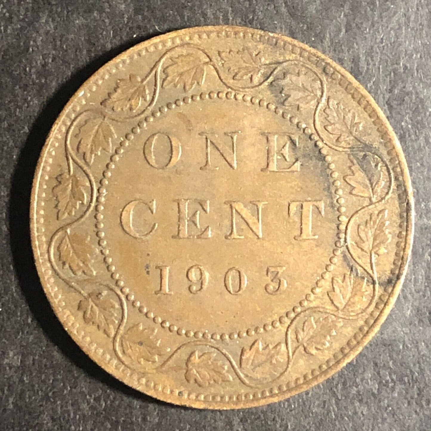 1903 Canadian One Cent Edward VII Bronze Canada 25.4mm