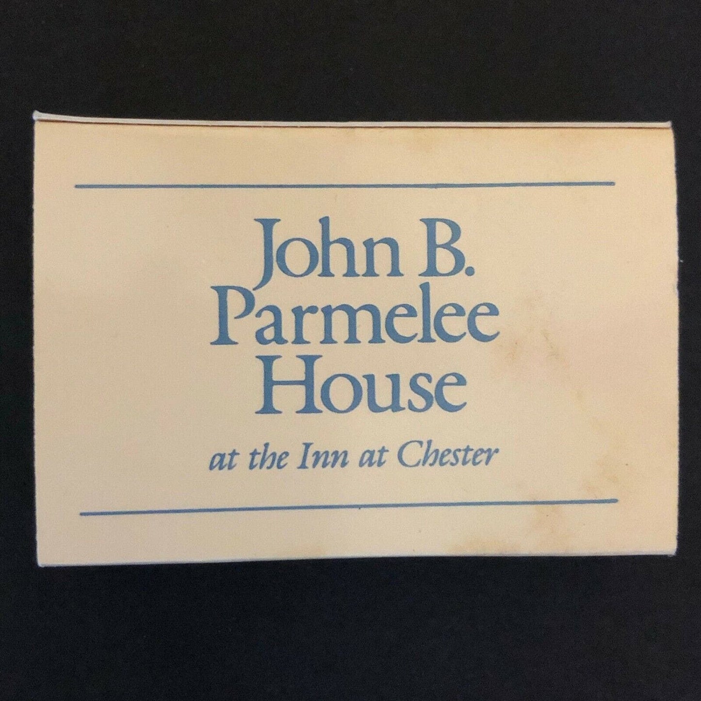 c1970-80 's Vintage Wooden Matchbox Matchbook "John B. Parmelee House" Chester