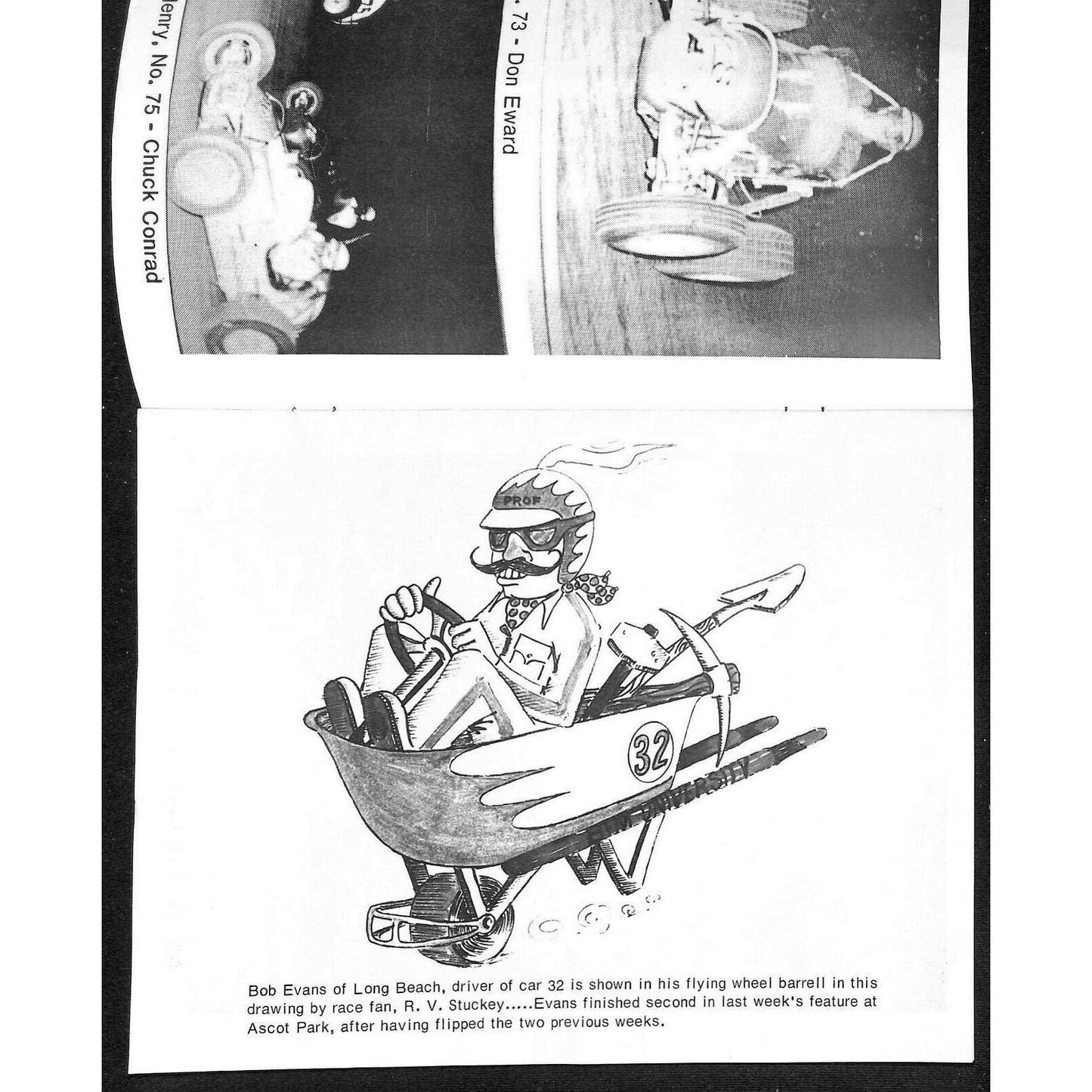 Scarce Aug 6 1966 Sprint Car Auto Racing CRA Program Whiteman Speedway 16pp.