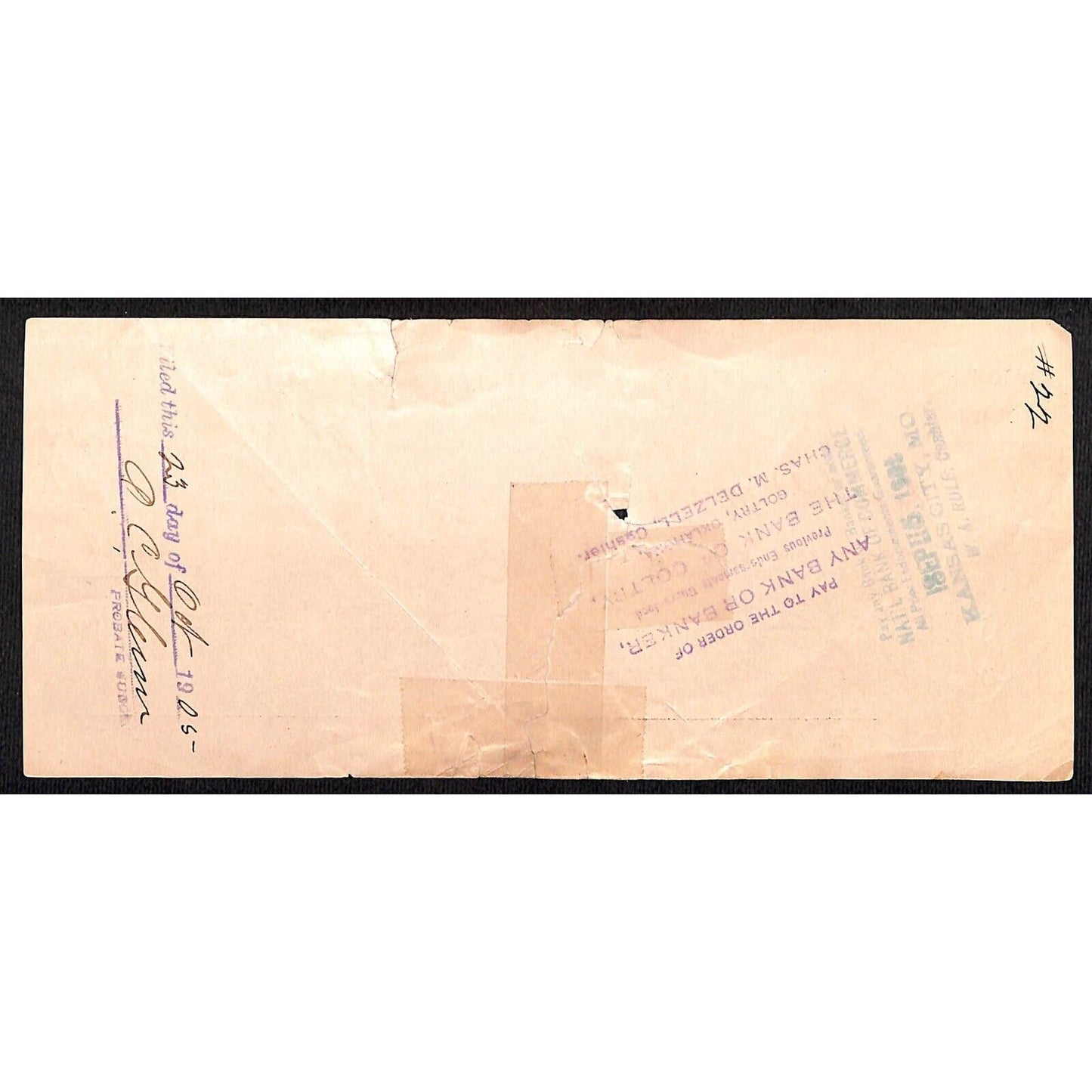 Goltry, OK 1905 Territorial "Bank of Goltry" Check - Scarce