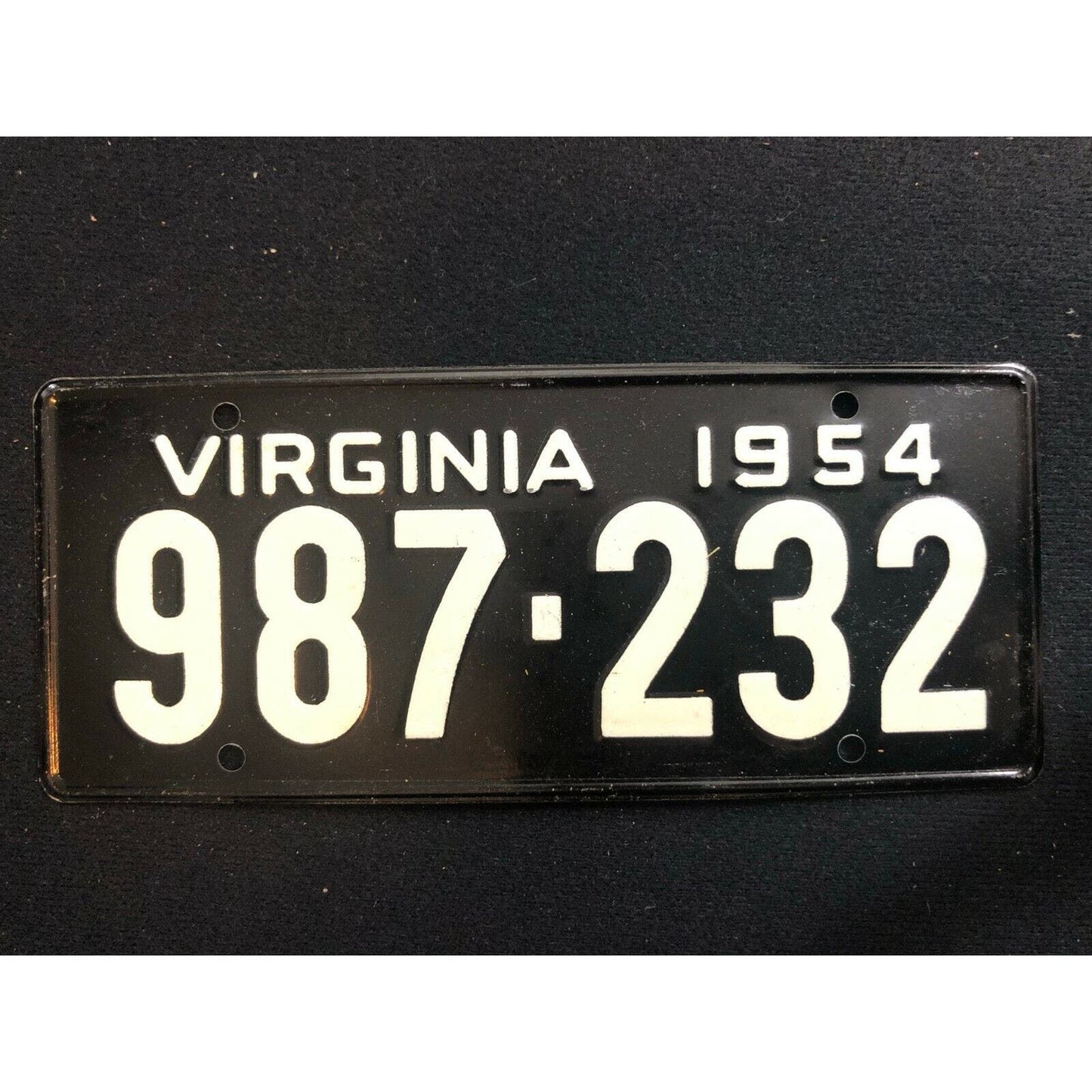 1953-54 General Mills Wheaties Tin Mini Bicycle License Plate - Virginia