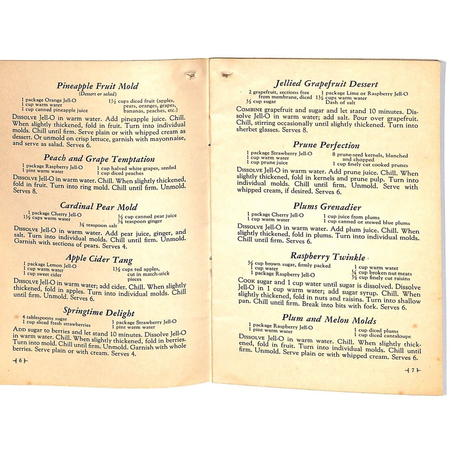 Jell-O Recipe Booklet "6 Delicious Flavors" c1934 23pp