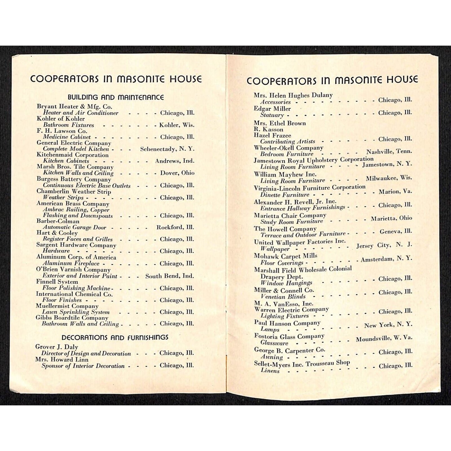 Masonite Home Insulation Boards Booklet 1934 Chicago World's Fair - VGC