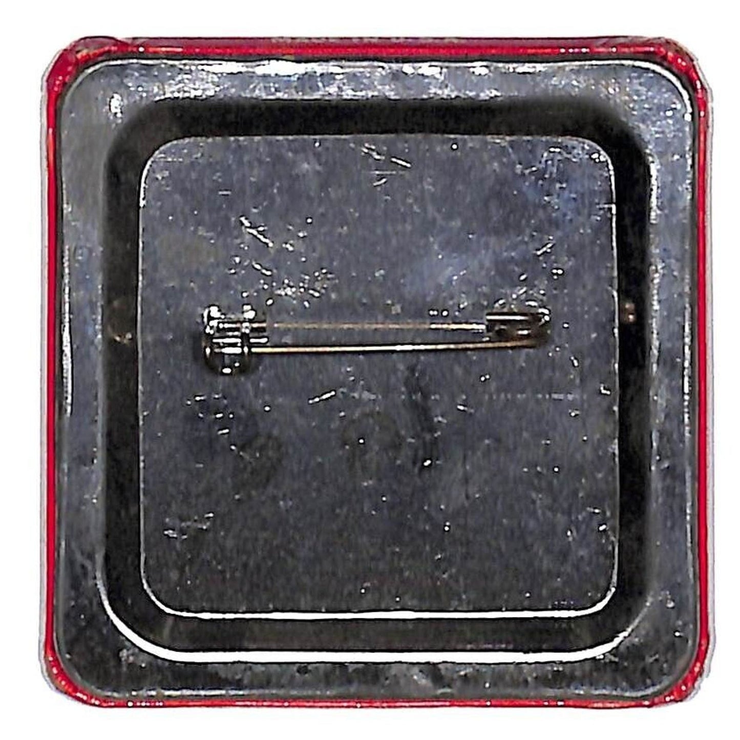 Macy's "Think" Square Steel Pinback Button Phila. Badge Co. - c1940's-50's