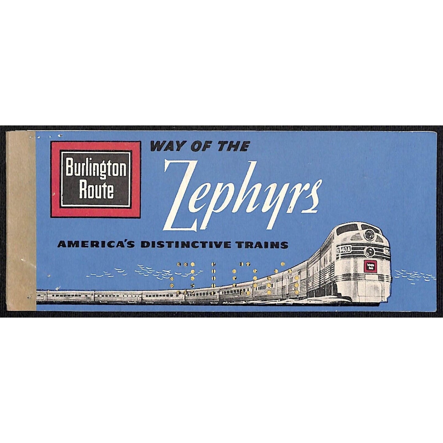 c1961 Burlington Route Zephyr Ticket Folio / Cover Salt Lake City Denver