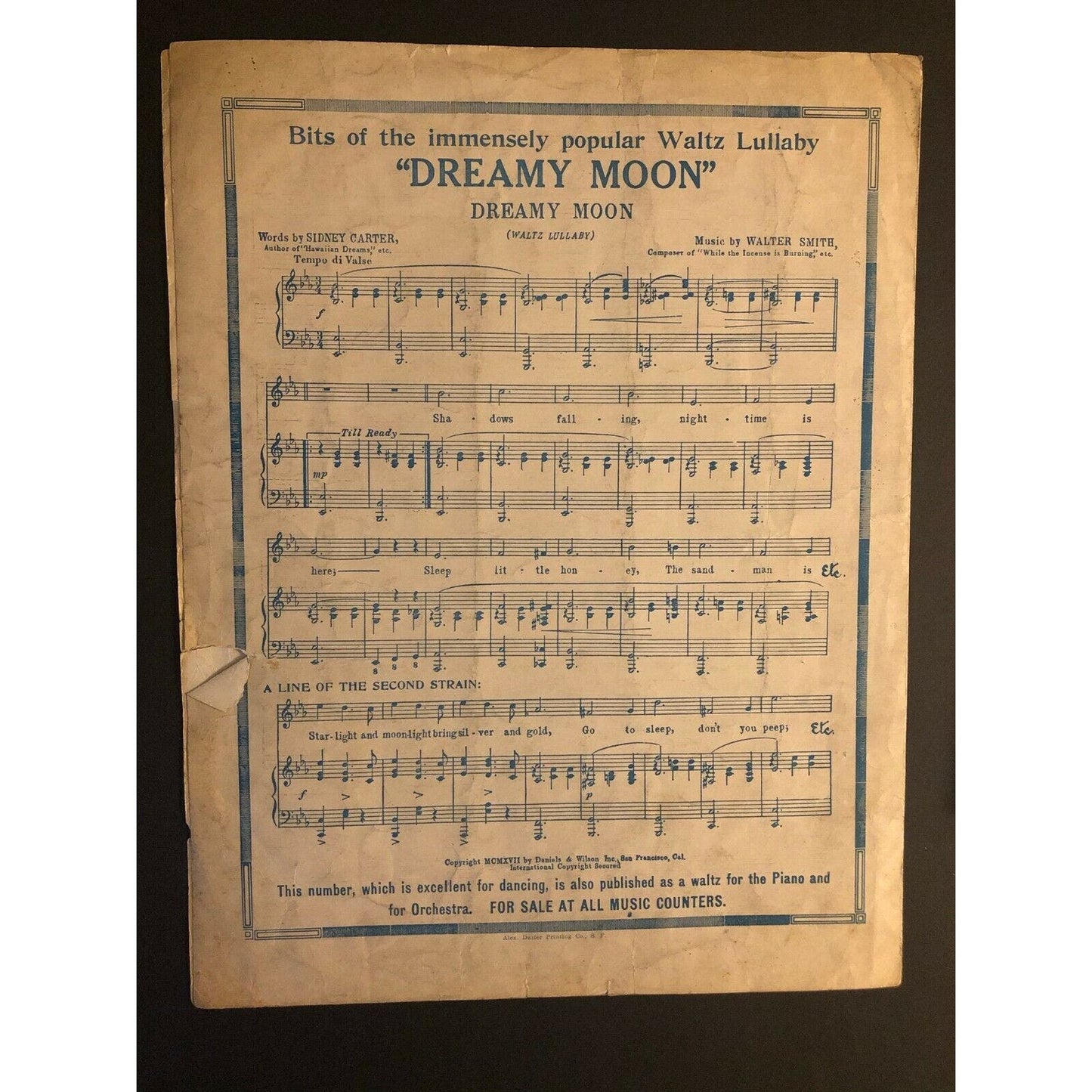 Vintage WWI Sheet Music "Aloha Soldier Boy"