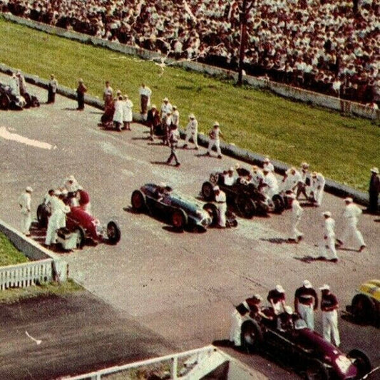 Indy 500 Postcard 1950 "Cars in Starting Position"