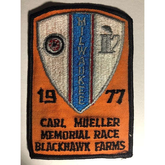 1977 Blackhawk Farms Carl Mueller Memorial Race Milwaukee Vintage Patch - Scarce