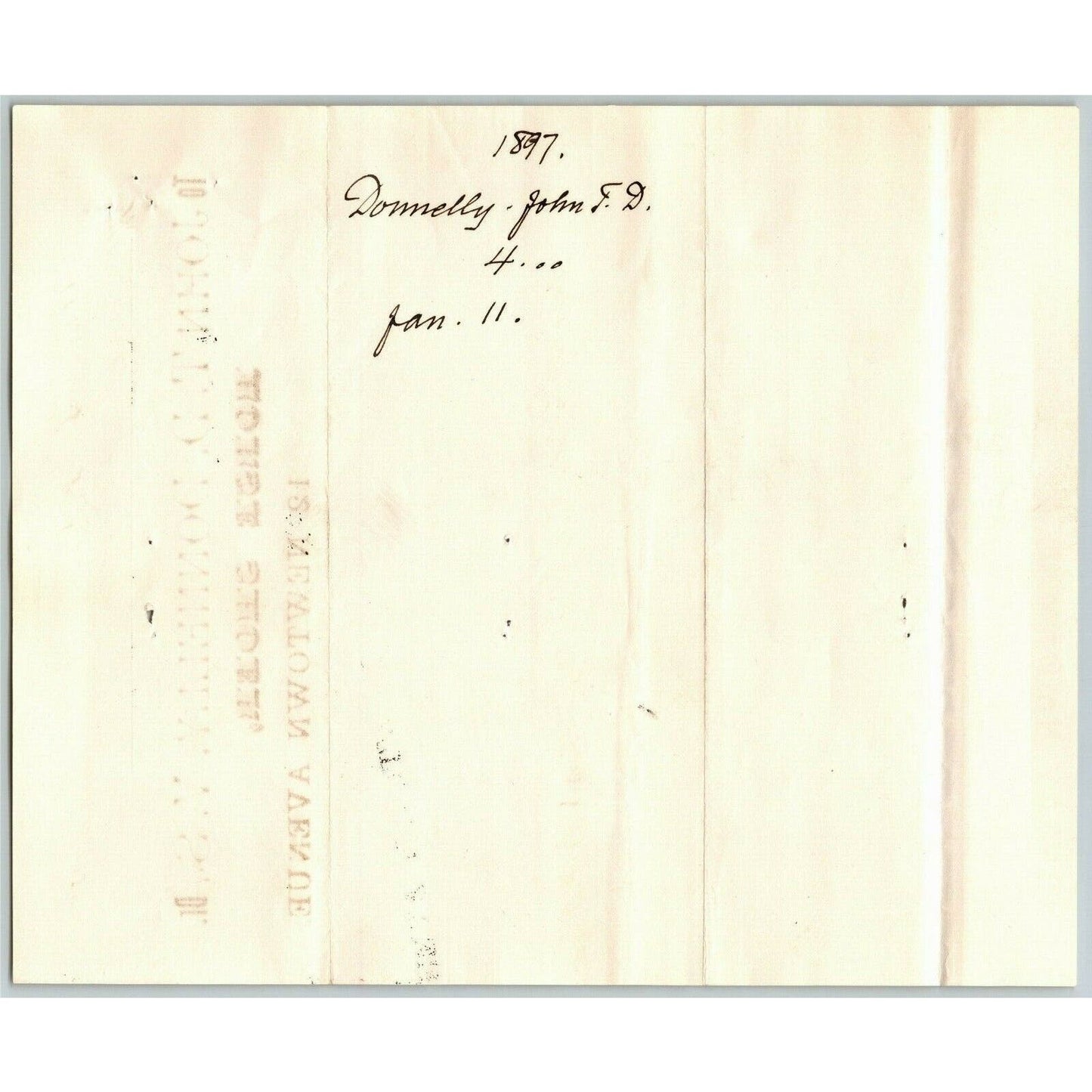 John T.D. Connelly Horse Shoer Astoria L. I. City NY 1896 Letterhead Billhead
