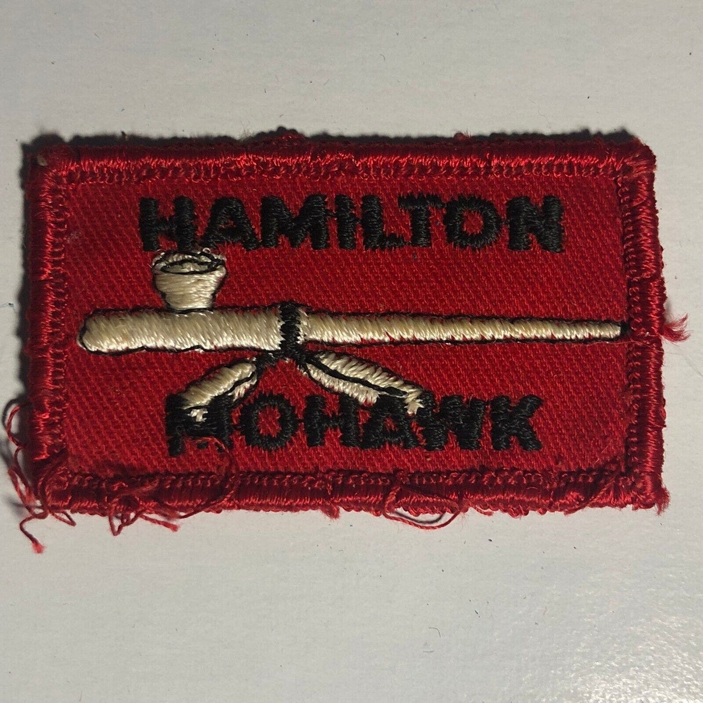 BSA? Hamilton Mohawk - Peace Pipe Vintage Embroidered Patch c1960's-70's