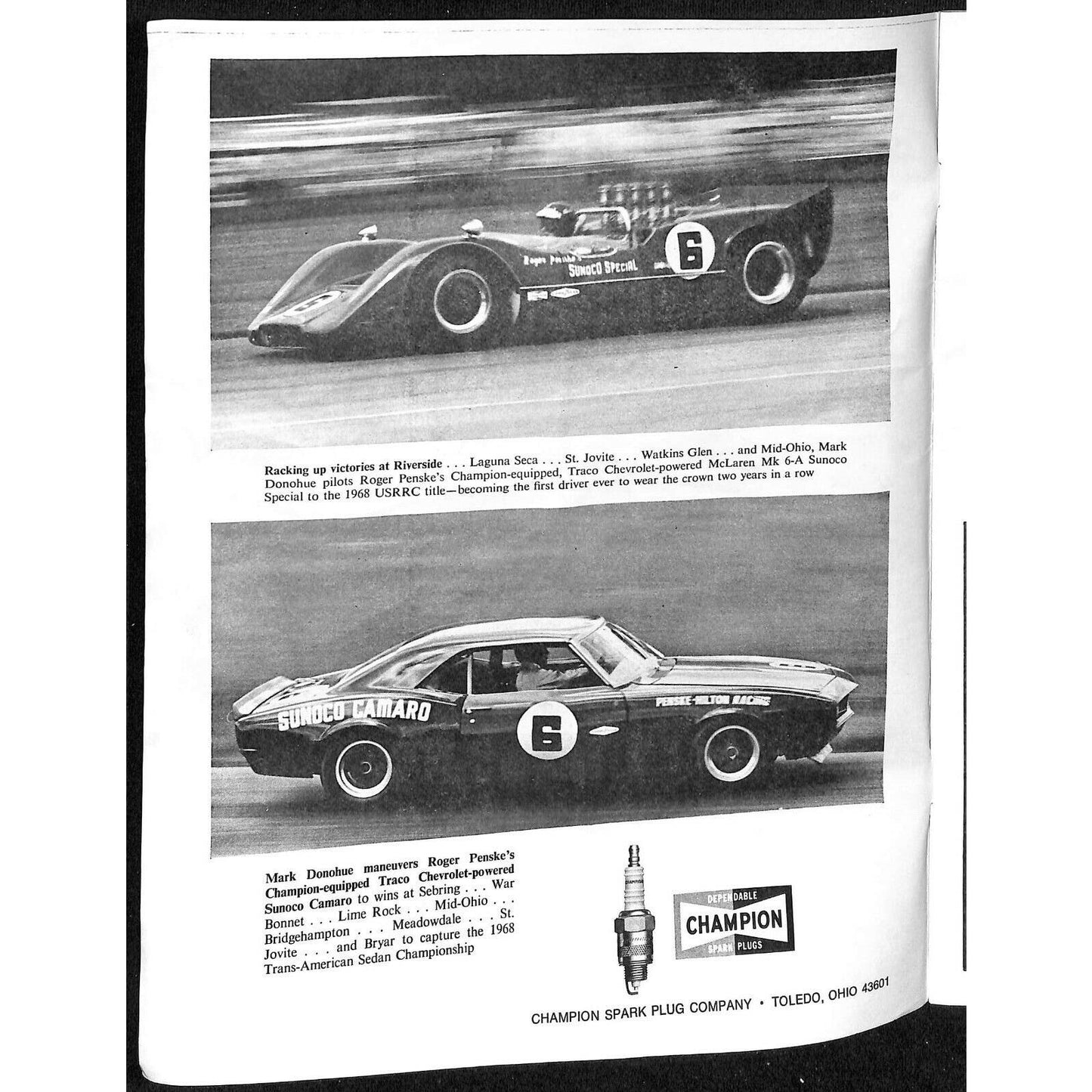 Scarce Nov 28 1968 USAC Midget Races Auto Racing Program Ascot Park Gardena