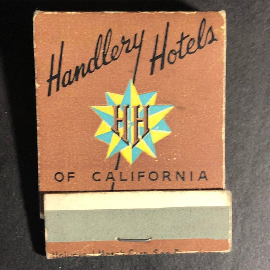 Handlery Hotels of California 20-Strike Full Matchbook c1940's-50's Very Scarce