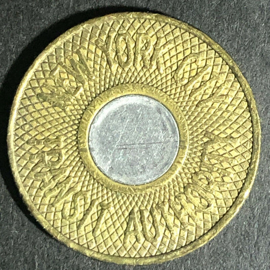 c1988 New York City Transit Authority G/F One Fare Bimetallic Token 22mm (1846)