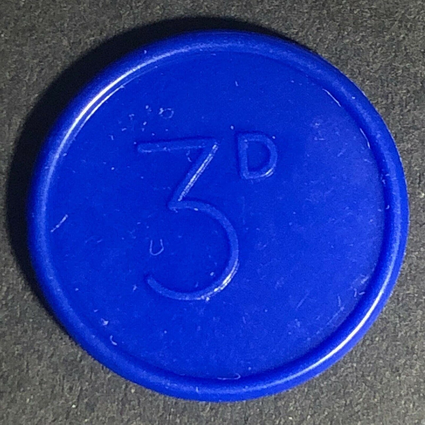 Birmingham City Transport England Plastic Token Blue 3D 22mm c50's-60's