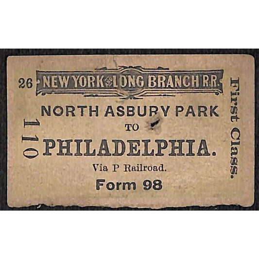 New York & Long Branch Railroad 1897 North Asbury Park to Philadelphia #110