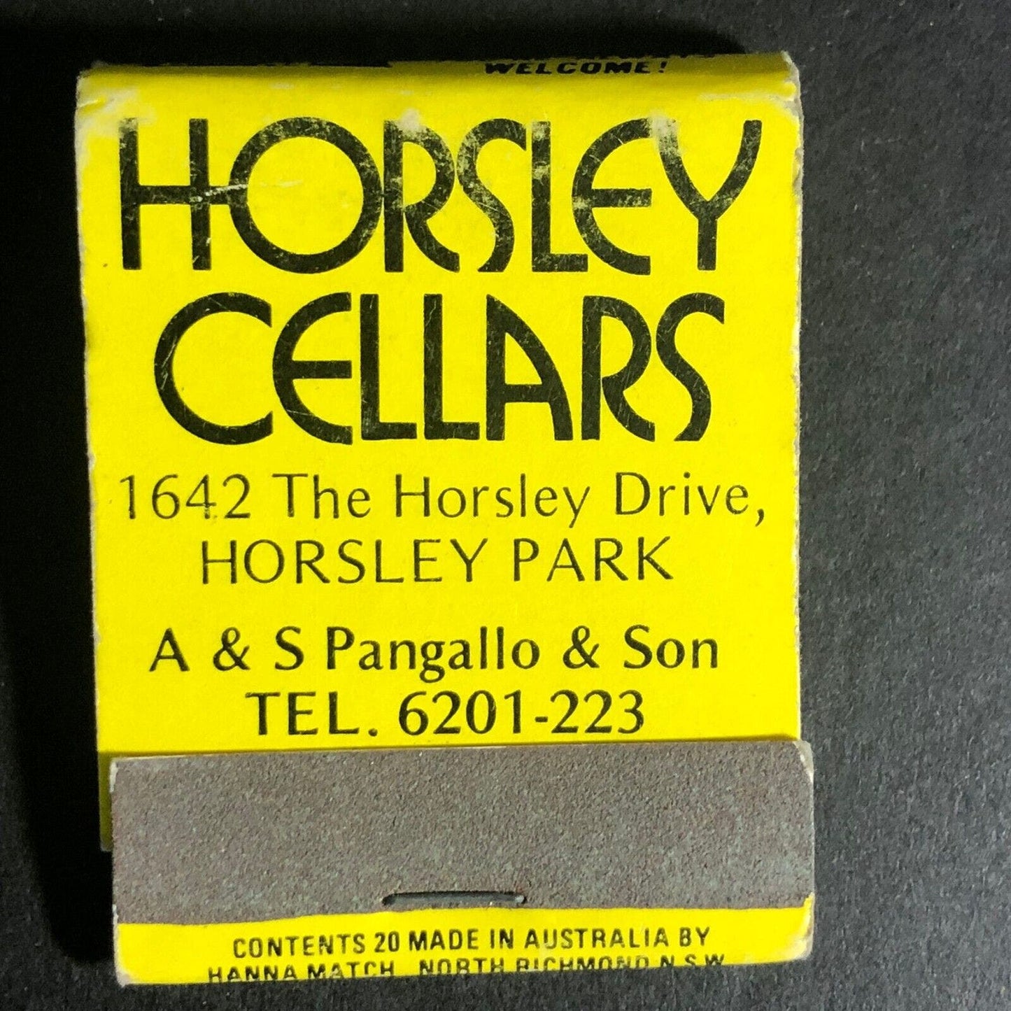Horsley Cellars Beer Wine Horsley Park Australia c1968-73 Full 20-Strike Scarce