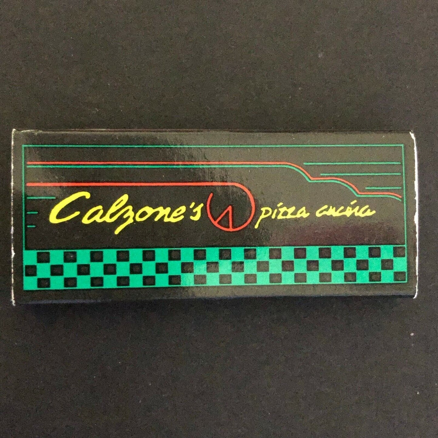 c1980's-90's Wooden Matchbox Matchbook "Calzone's Pizza Cucina" San Francisco