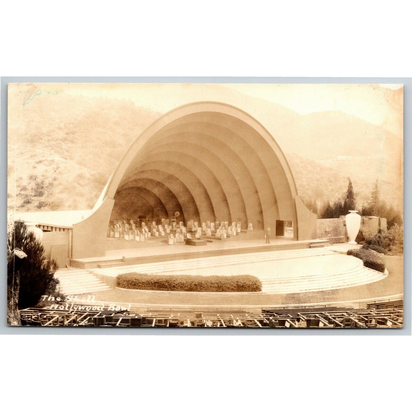 Vintage Glossy RPPC* Hollywood Bowl Postcard Empty - Near Shell c1931 NP