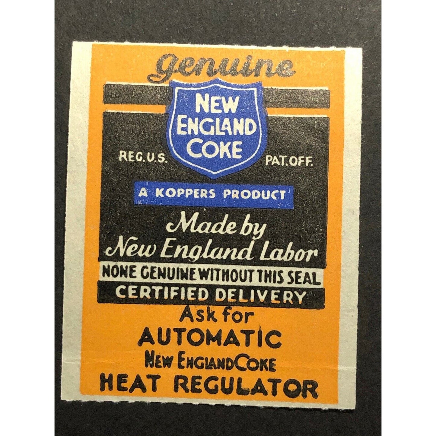 Vintage Advertising Stamp w/ Gum Adh. Back - New England Coke