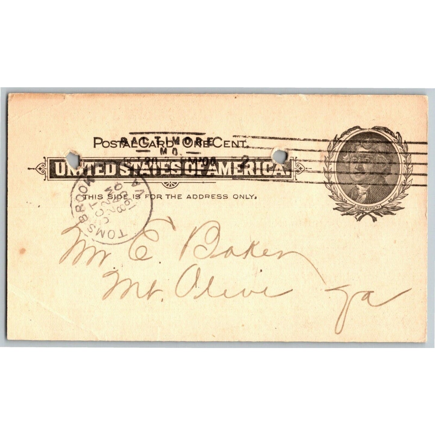 1900 Adv. Payment Conf. Postcard McDowell, Pyle & Co Baltimore E. Baker*