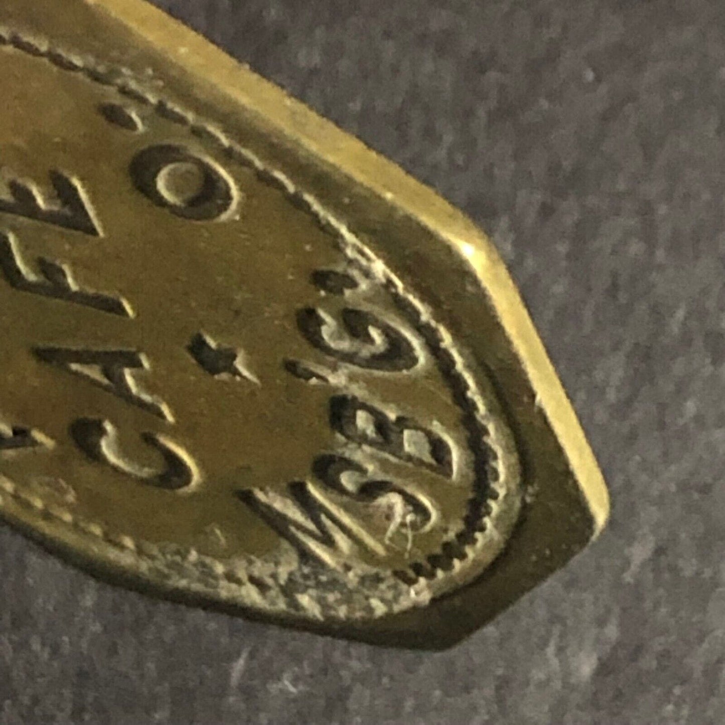 Arcade Cafe MSG'G O. (Miamisburg, OH) Brass Token Octagon 27.4mm Scarce